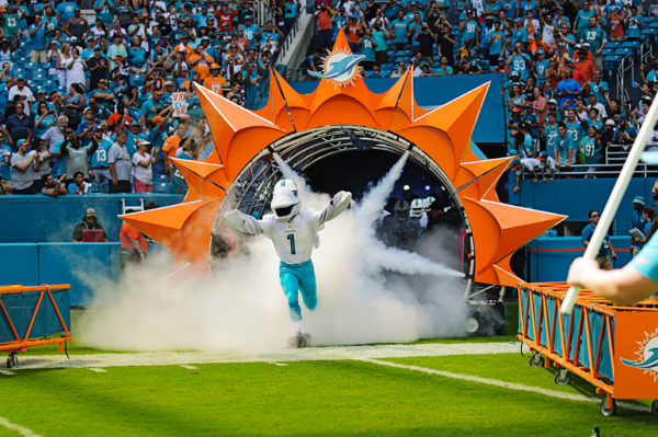 TD leads the team onto the field