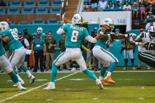 Miami Dolphins quarterback Brock Osweiler (8)