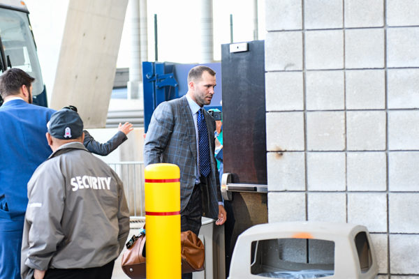 Jacksonville Jaguars quarterback Blake Bortles (5) arrives to Hard Rock Stadium